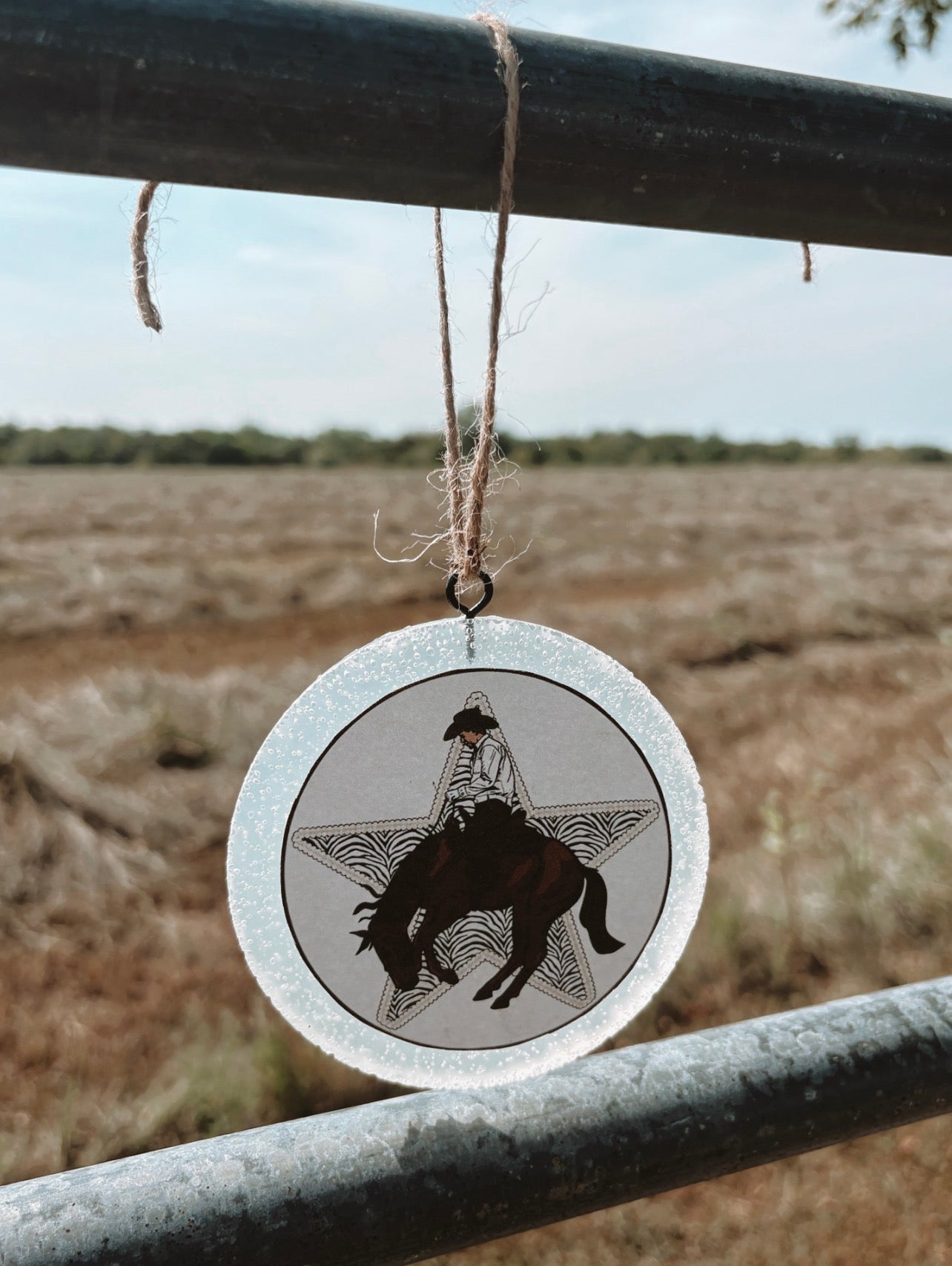 Zebra Bronc Rider Car Freshie