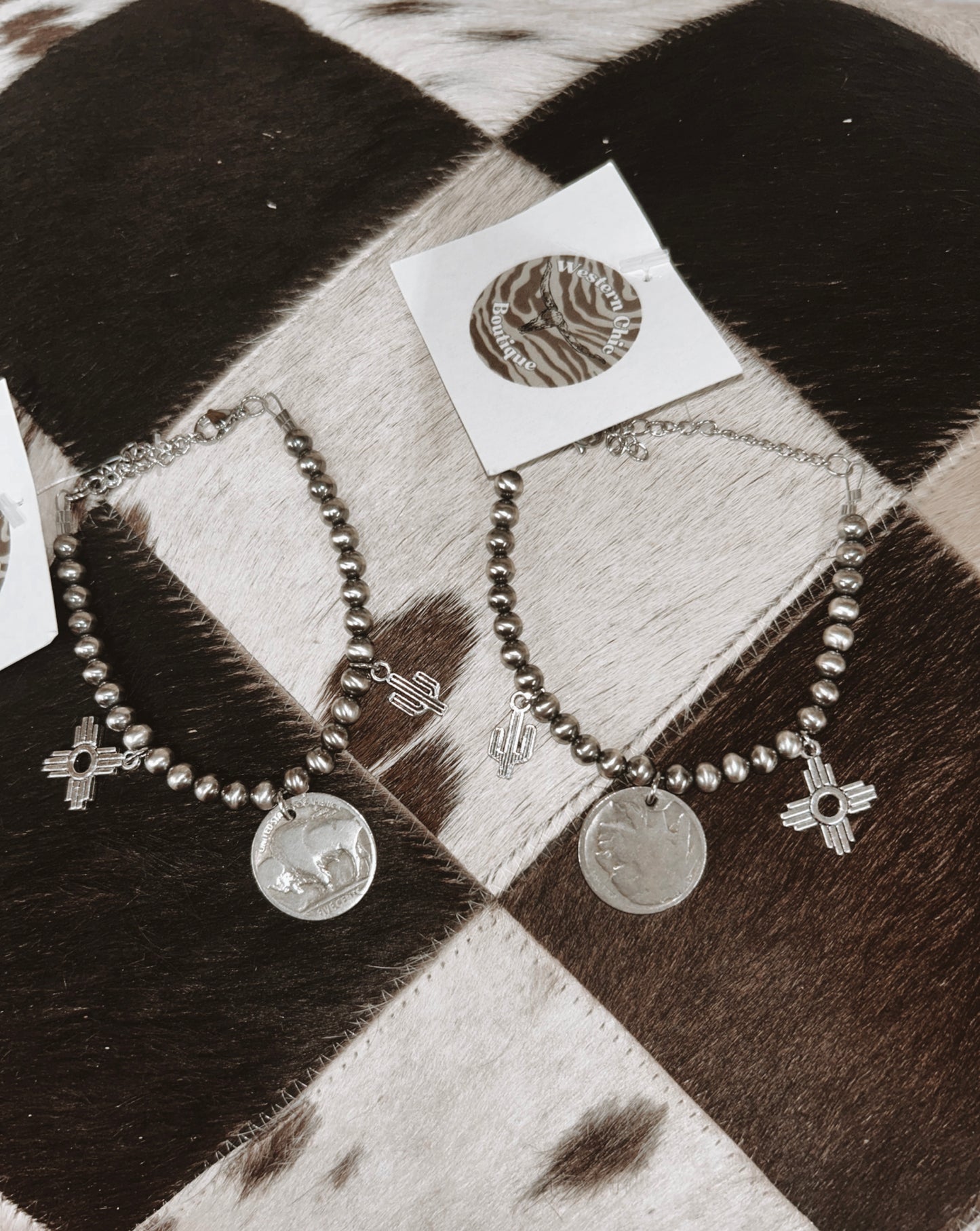 Navajo Pearl Outlaw Charm Bracelet