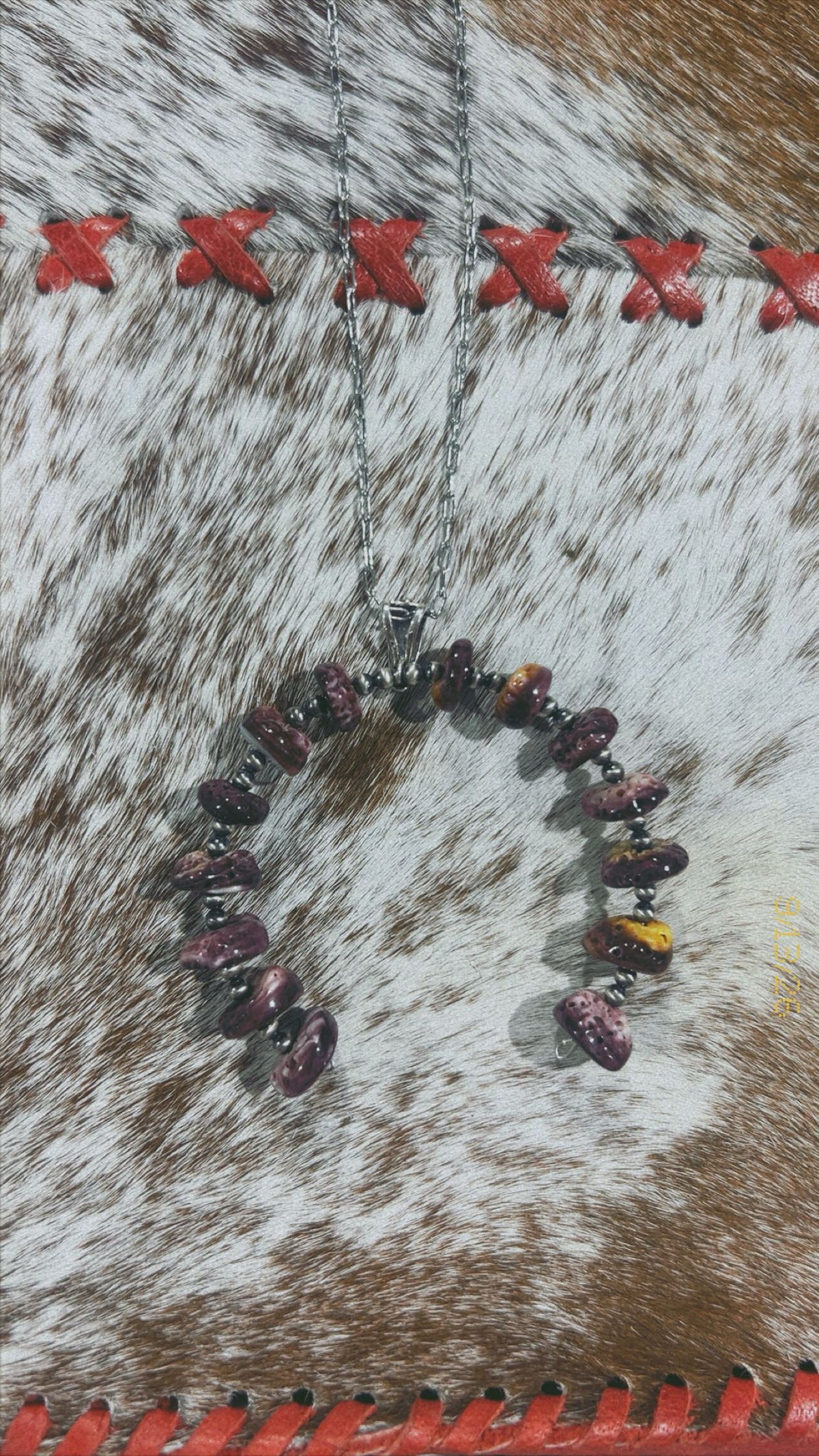 Purple Horse Shoe Necklace