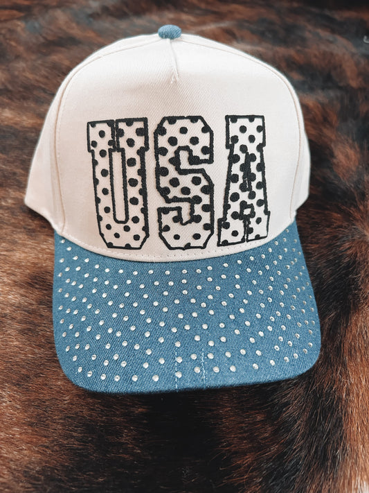 USA Rhinestone Hat