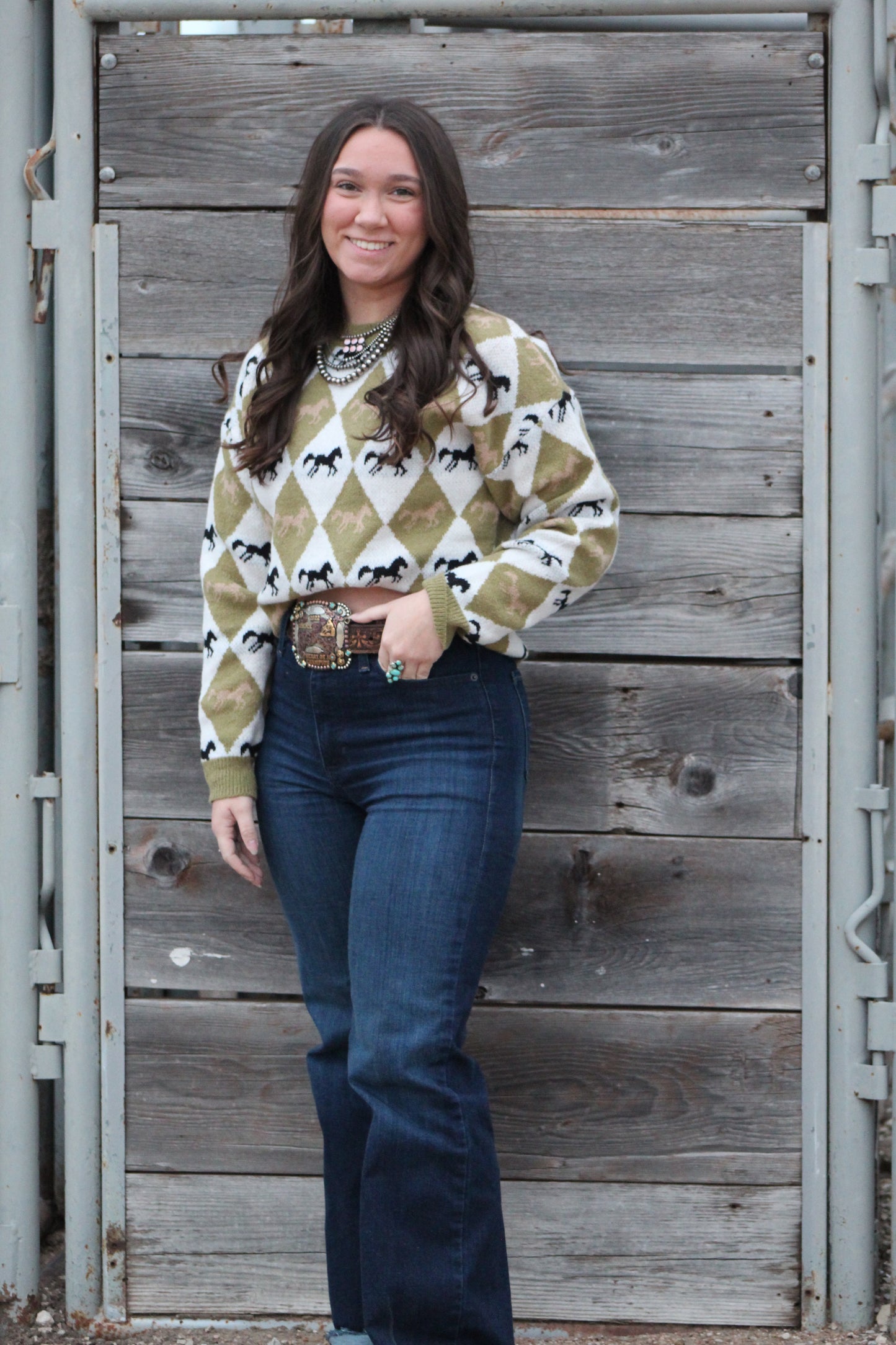 Horse Green Sweater