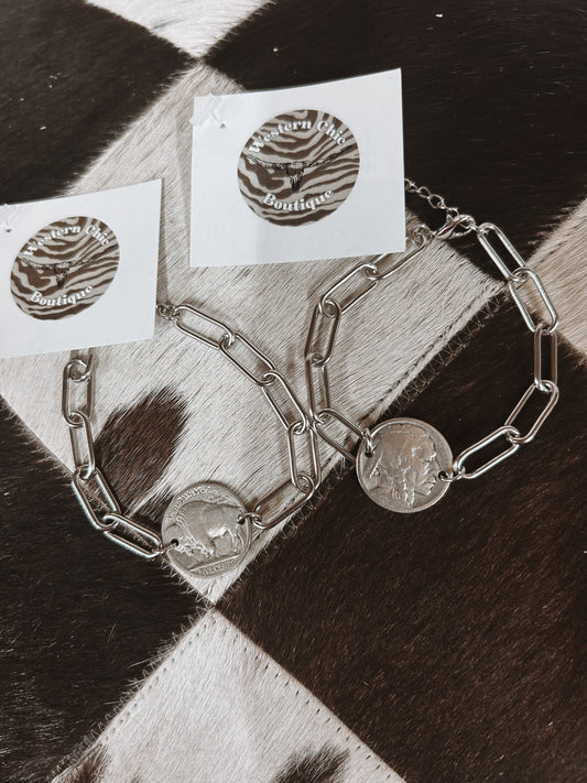 Buffalo Nickel Coin Bracelet