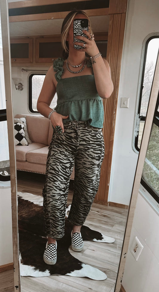 Zebra Barrel Jeans