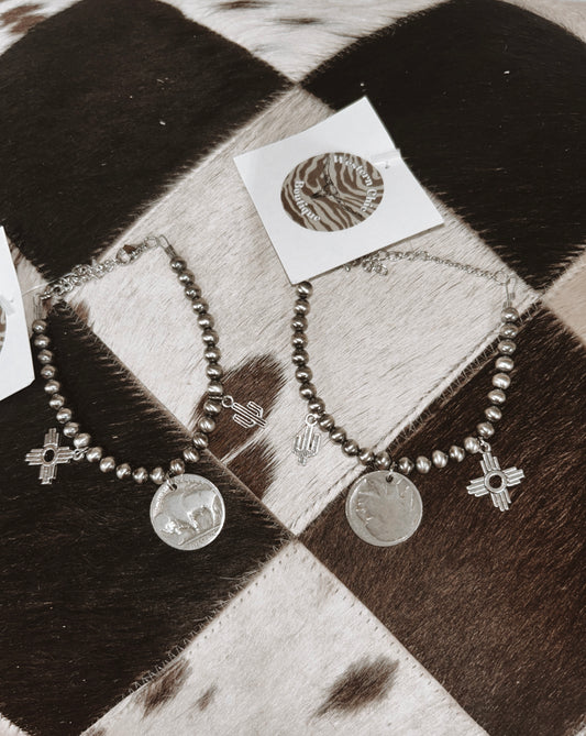 Navajo Pearl Outlaw Charm Bracelet