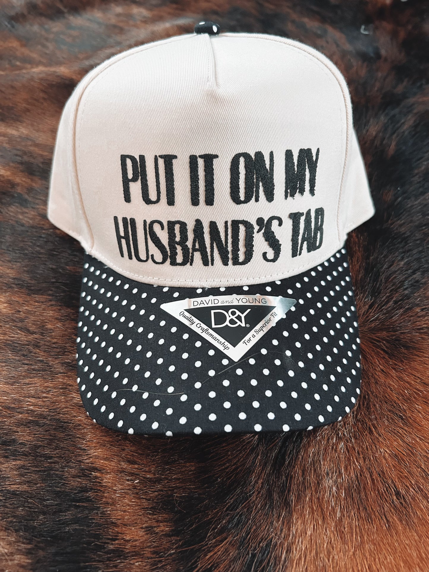 Put It On My Husbands Tab Polka Dot Bill Hat