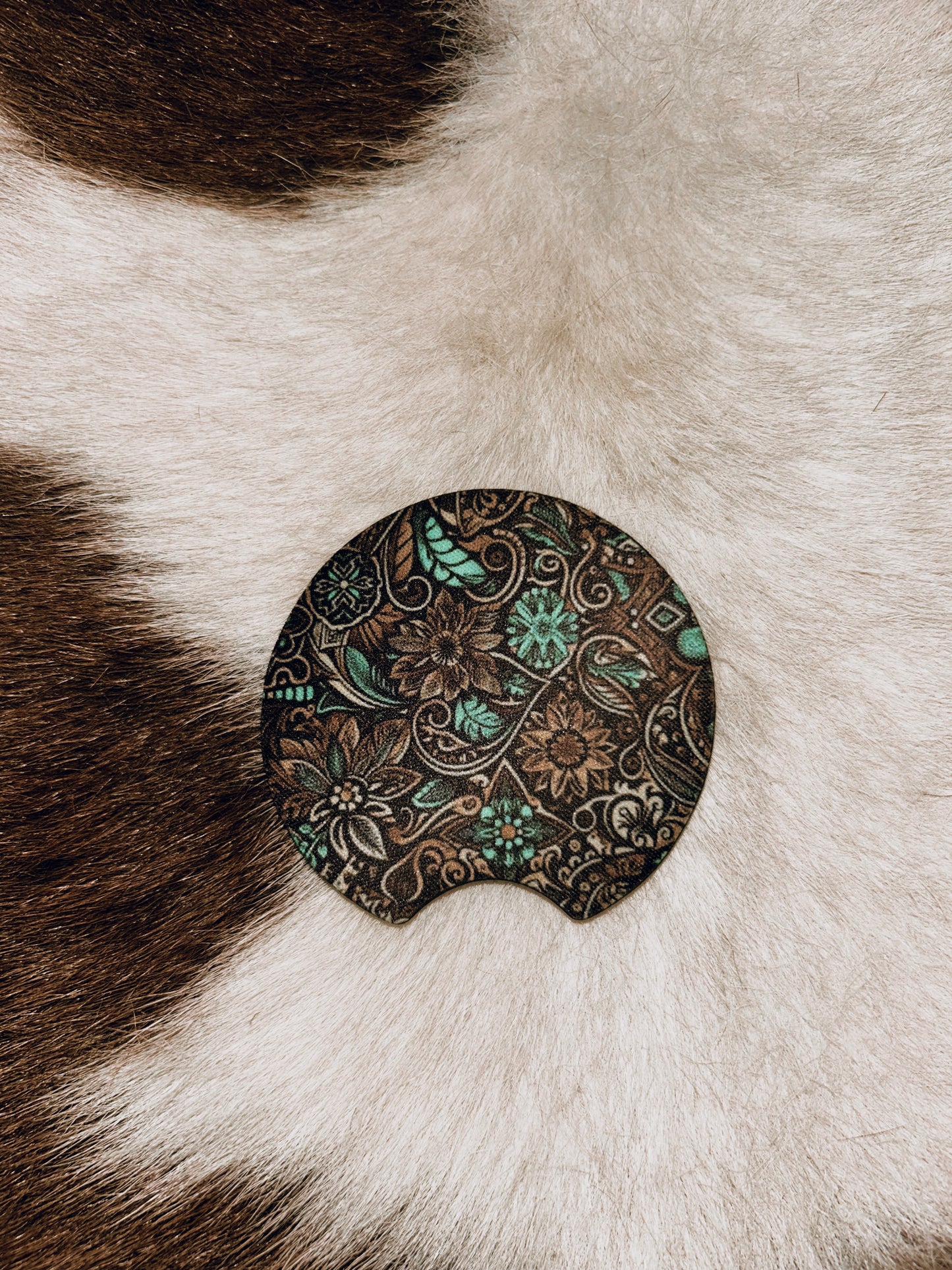 Tooled Leather Car Coaster