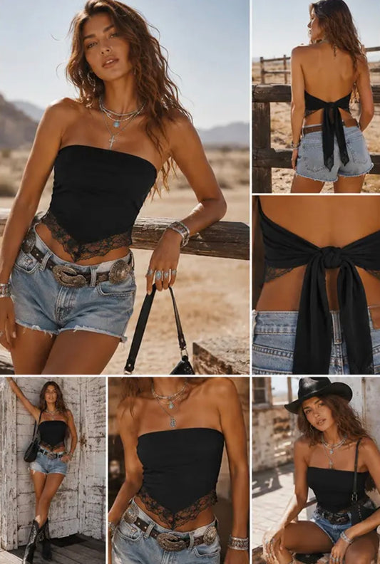 Lace Tie Top