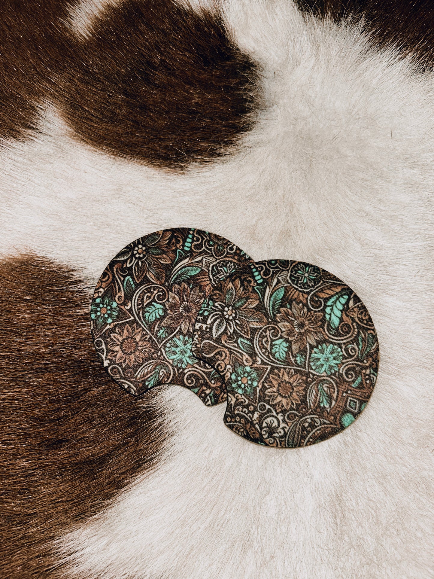 Tooled Leather Car Coaster