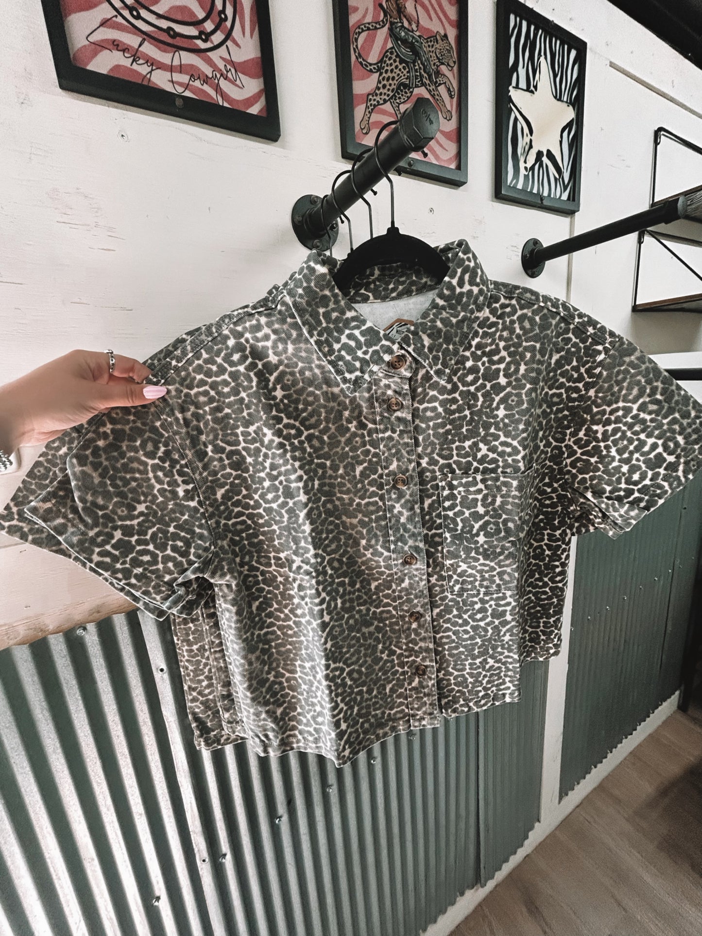Cheetah Jean Top