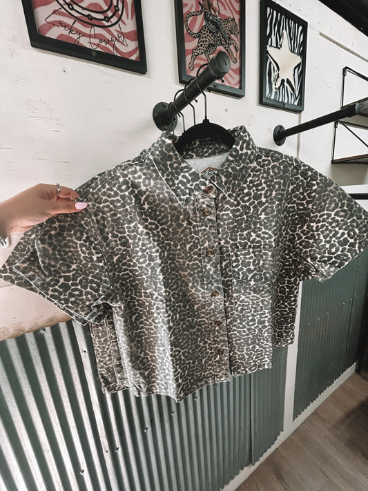 Cheetah Jean Top