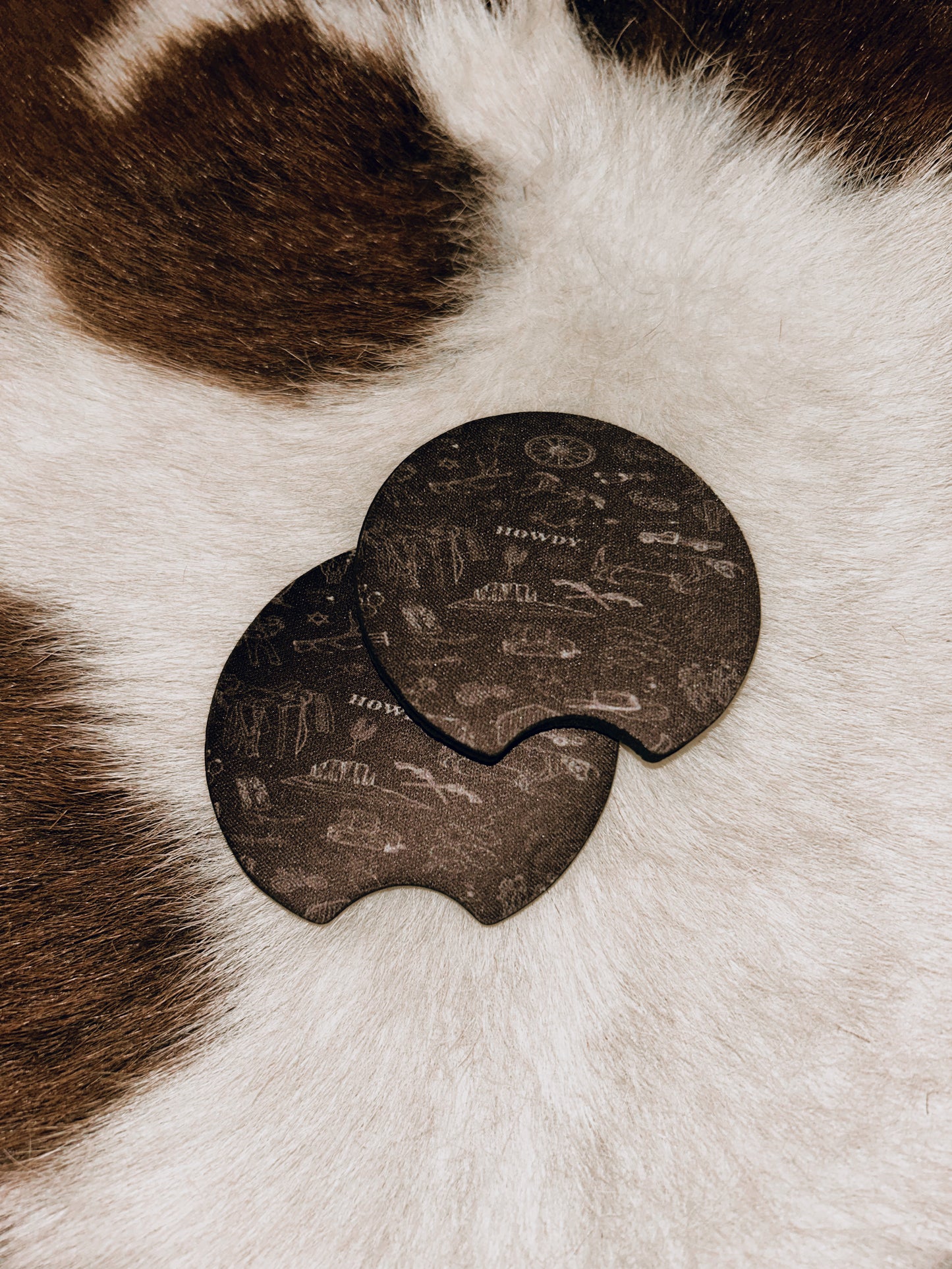 Brown Howdy Car Coaster