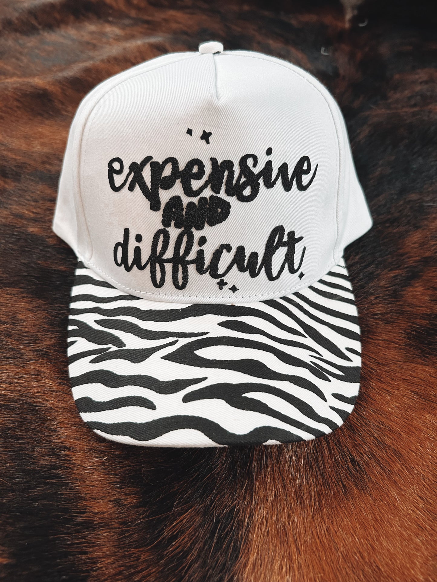 Expensive & Difficult Zebra Print Bill Hat (Copy)