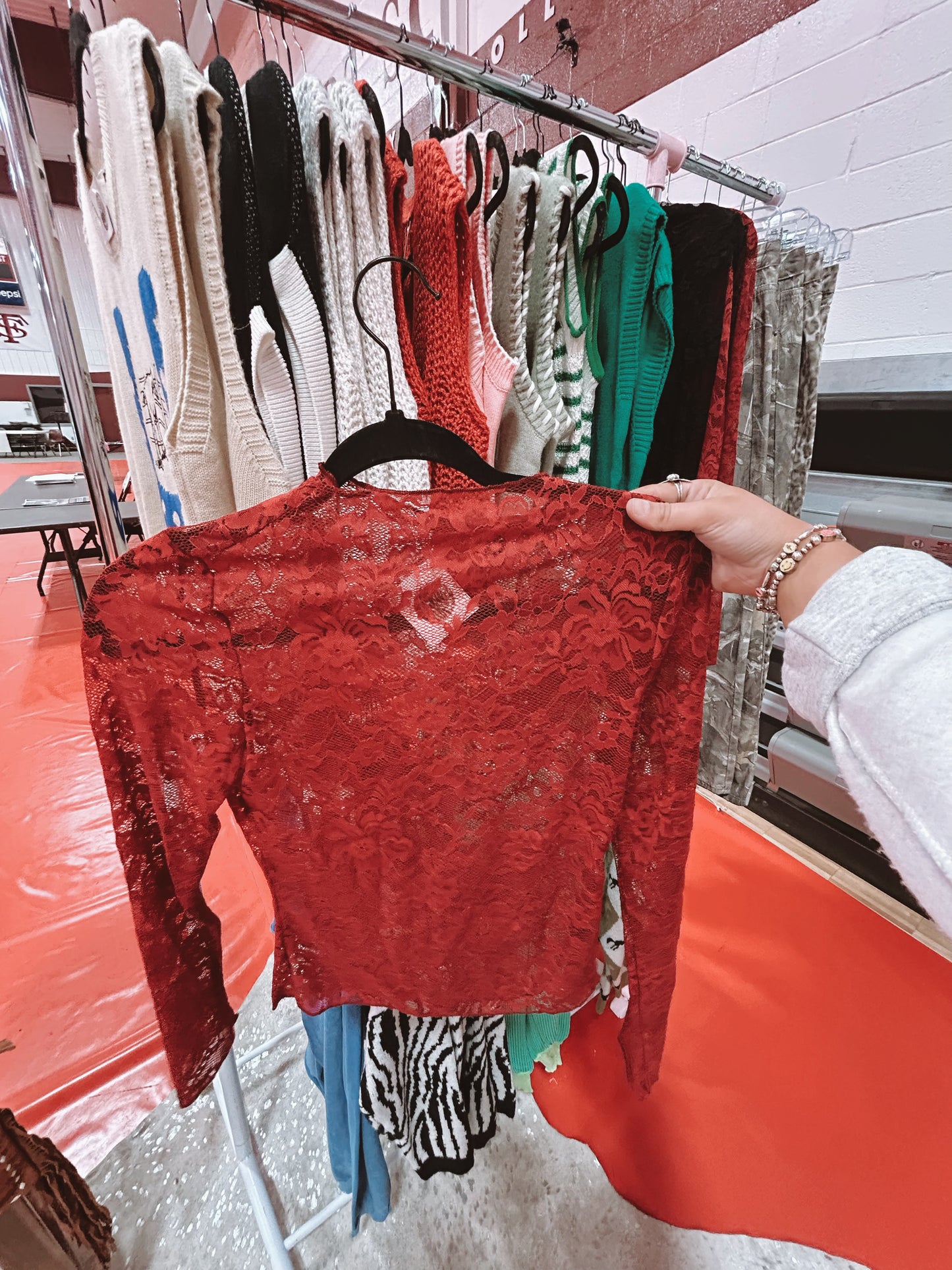 Red Mesh Top