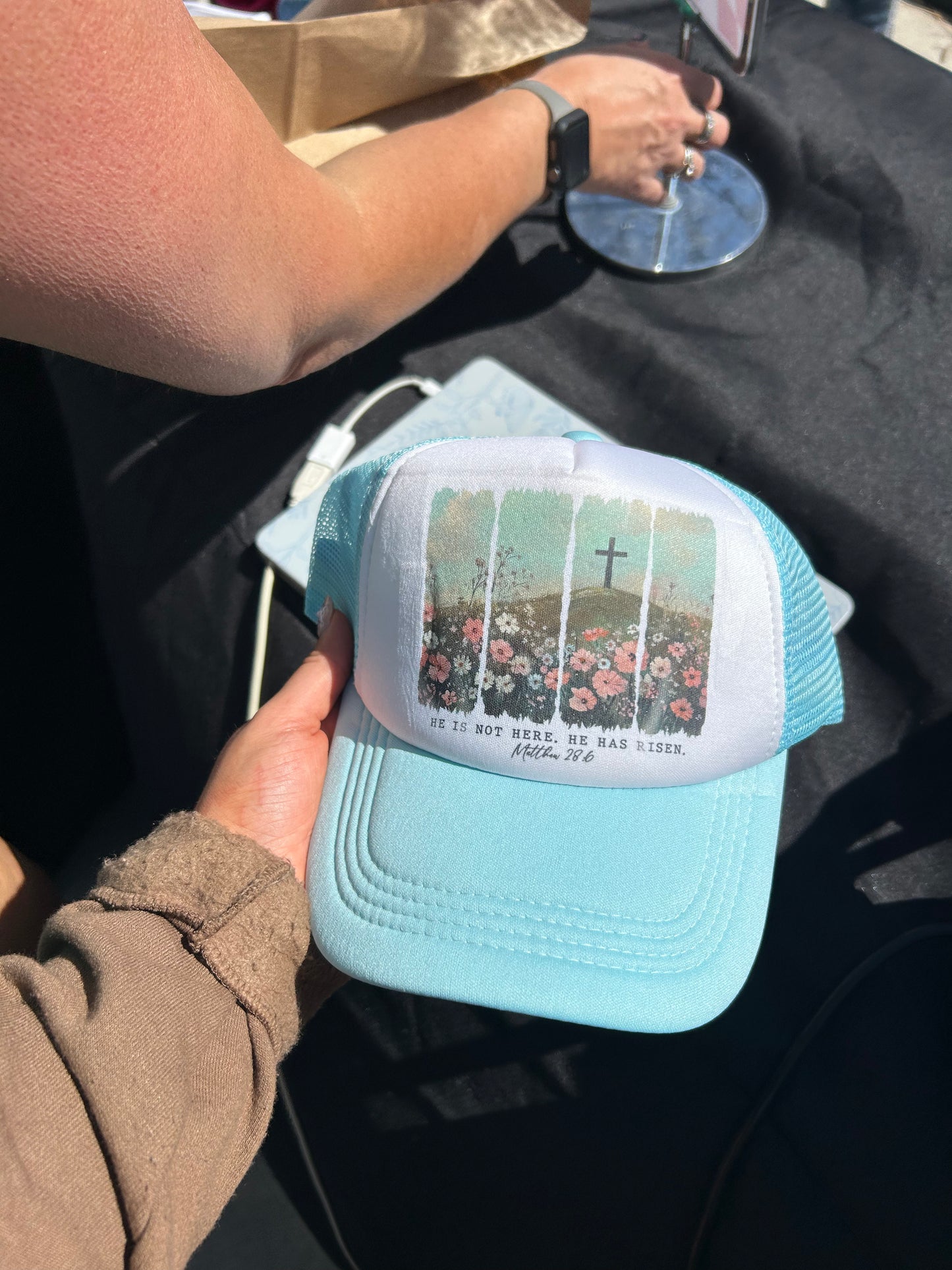 He Is Not Here, He Is Risen Trucker Hat